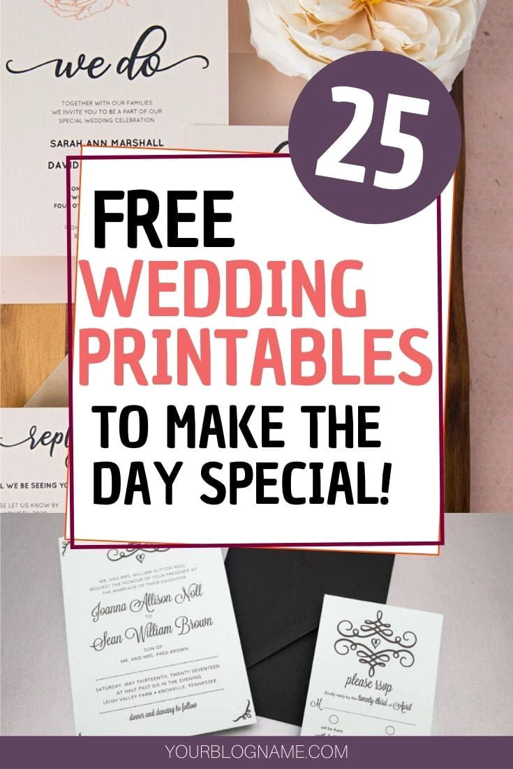 Free Wedding Printables You Need Now
