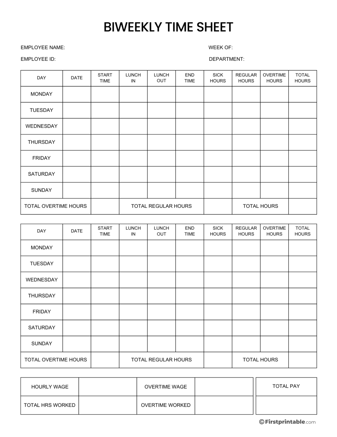 Master Your Finances with Our Easy Employee Timesheet Template