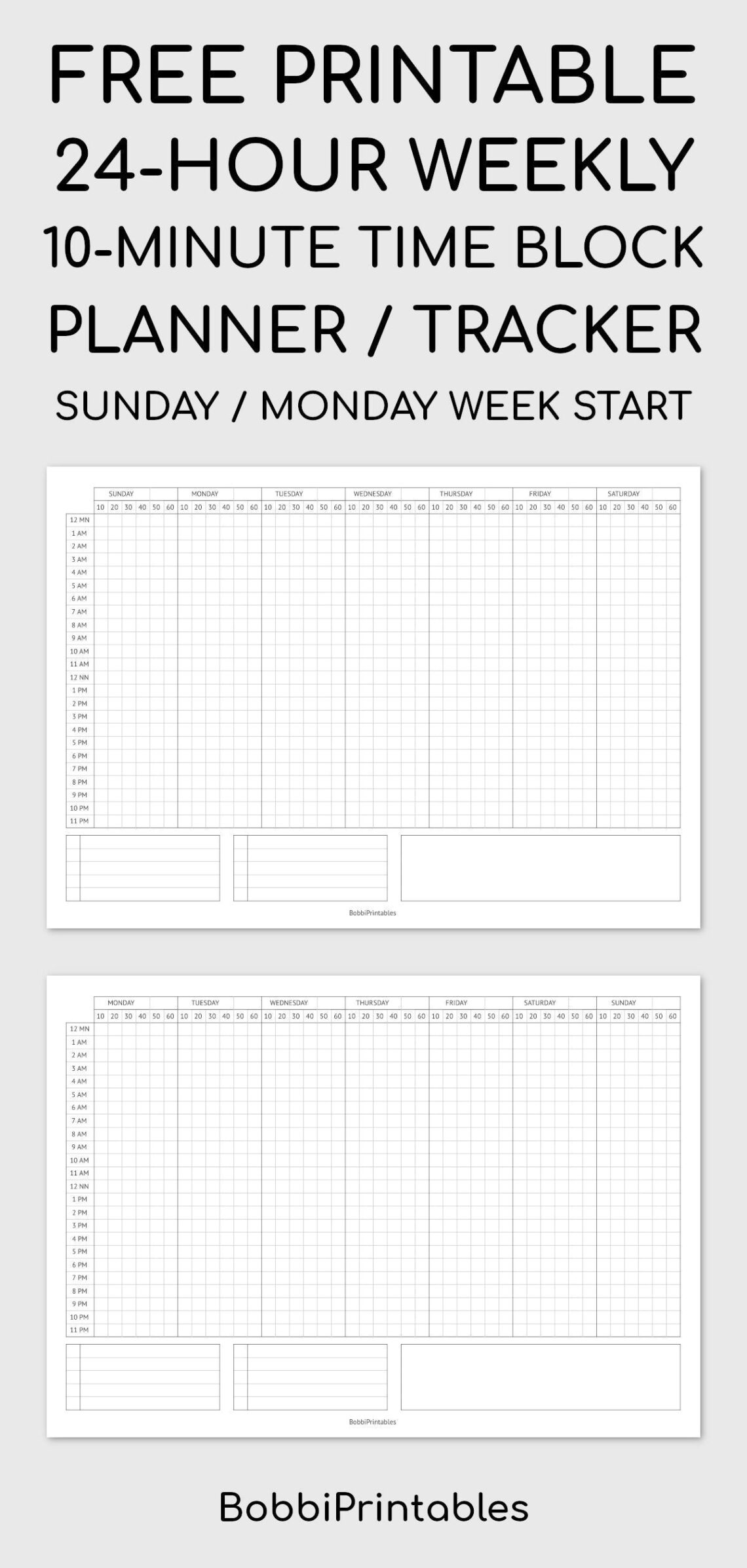 10-Minute Time Blocking Planner
