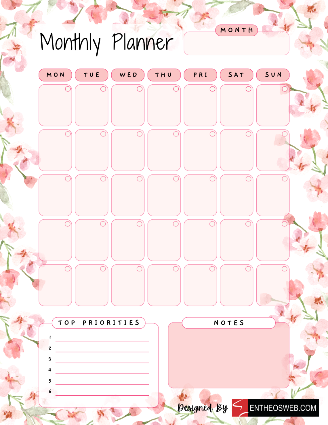 Printable Floral Planners for a Beautiful Life