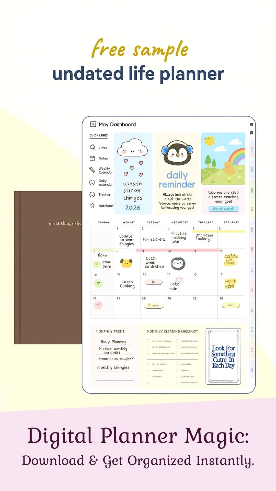 Get Your Digital Life Organized with This Cute Monthly Planner