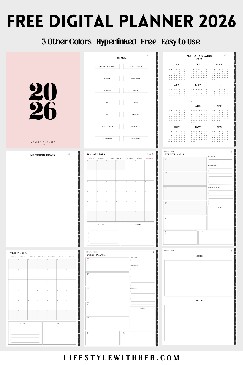 Free 2026 Digital Planners for a More Organized You