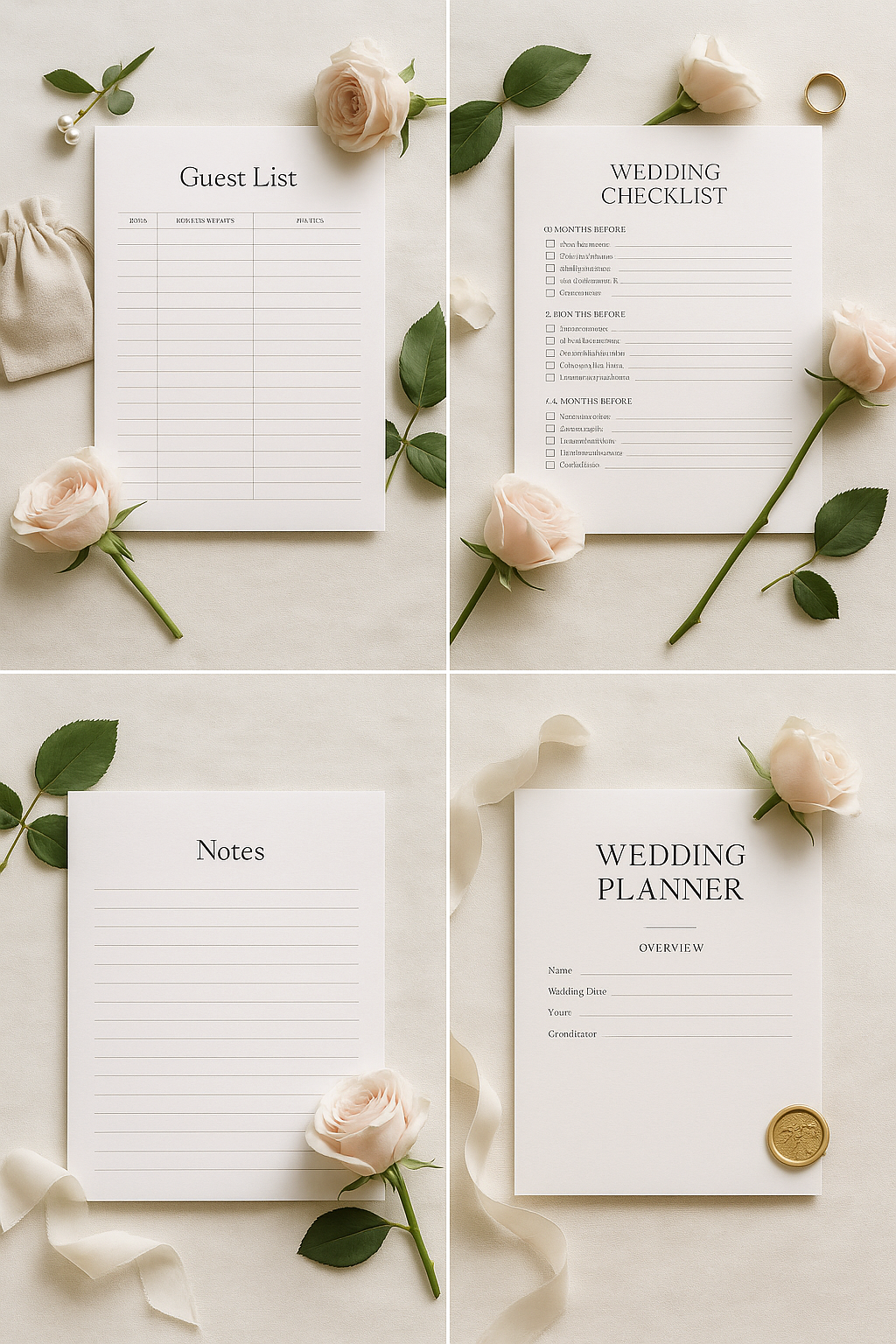 21-Page Wedding Planner: Elegant Templates for Stress-Free Planning