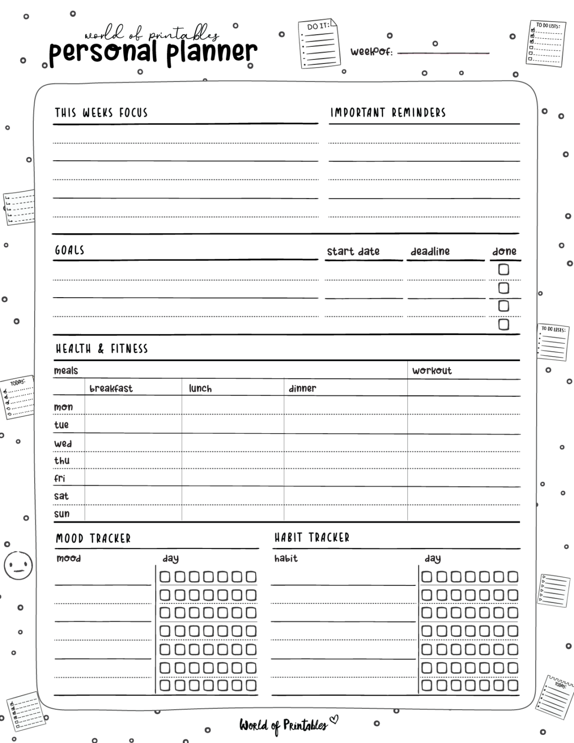 Get Your Life Organized with a Daily Planner Page