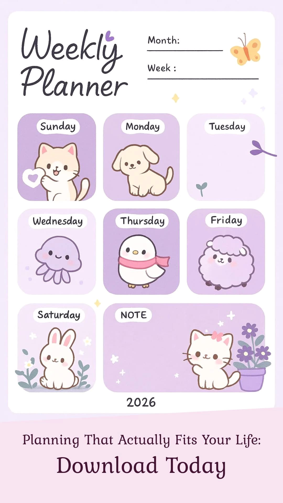 Dreamy Lavender Planner: Plan Your Week in Style