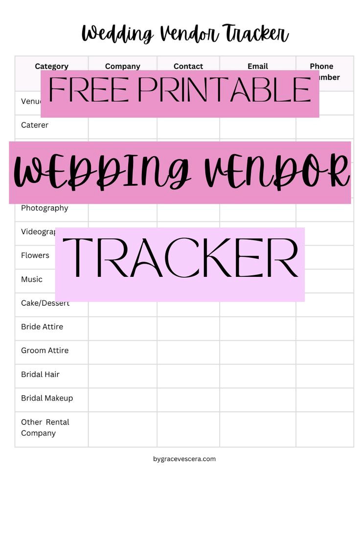Plan Your Dream Wedding with This Free Printable Tracker