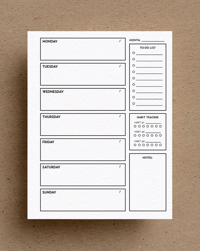 Start Your Week Strong: Free Printable Weekly Planner
