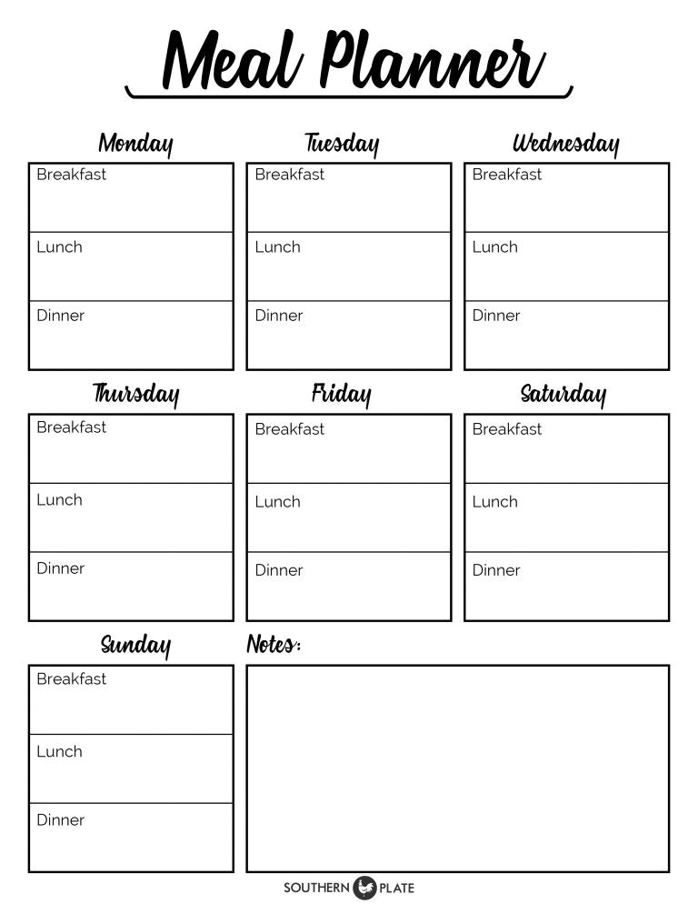 Plan Your Menus in Minutes with This Free Printable!