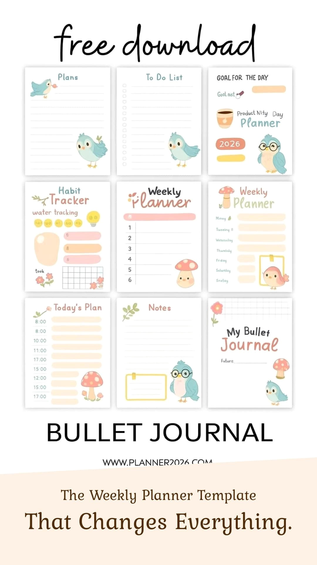 Get Your Free Bird-Themed Planner Template
