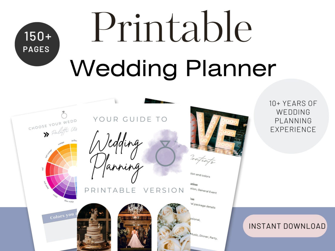 ‘Plan the Perfect Wedding in One Click: 150+ Page Checklist & Organizer’