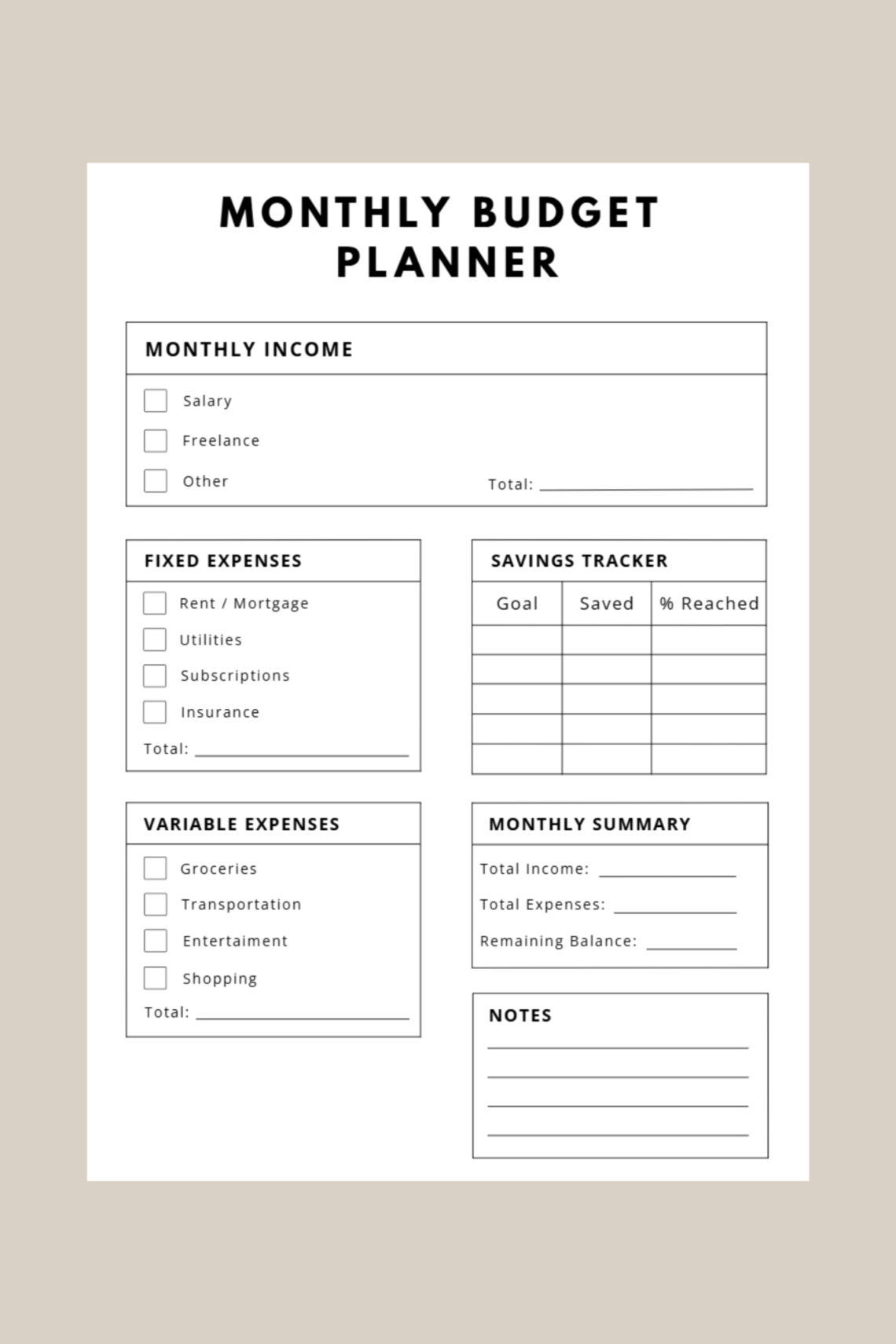 Create Your Dream Budget in Minutes: A4 Editable Tracker