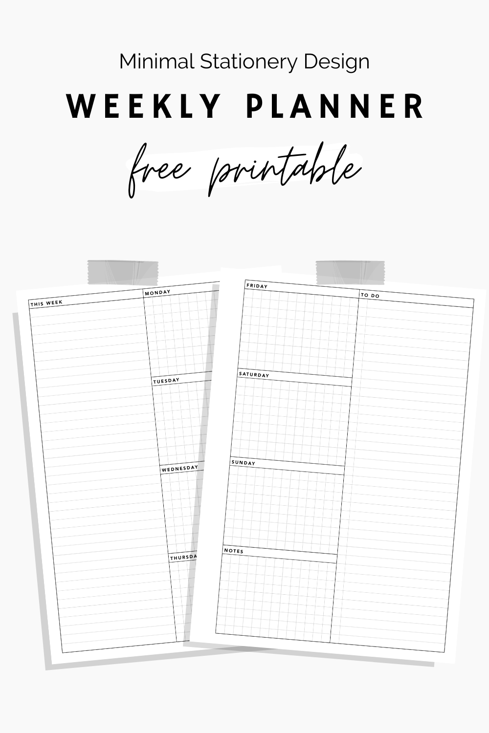 ‘Week Ahead in 5 Minutes: Free Printable Planner’