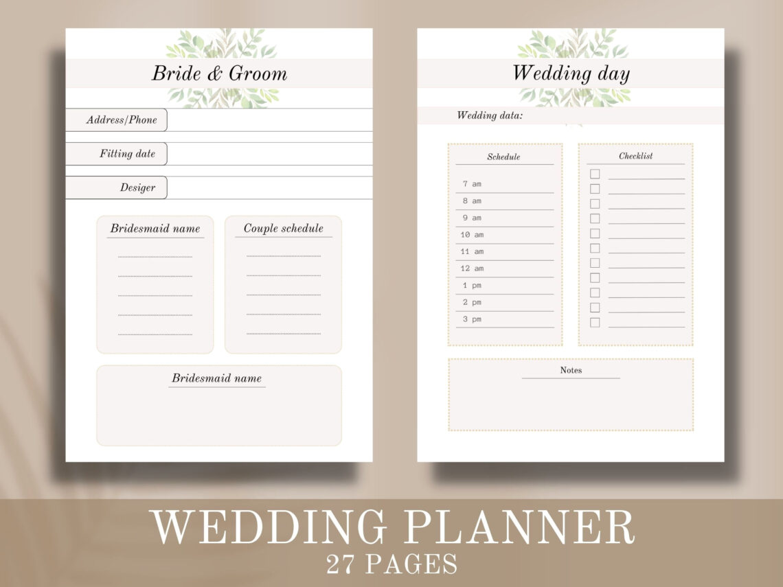 Seamless April Wedding? Get Instant Download Wedding Planner