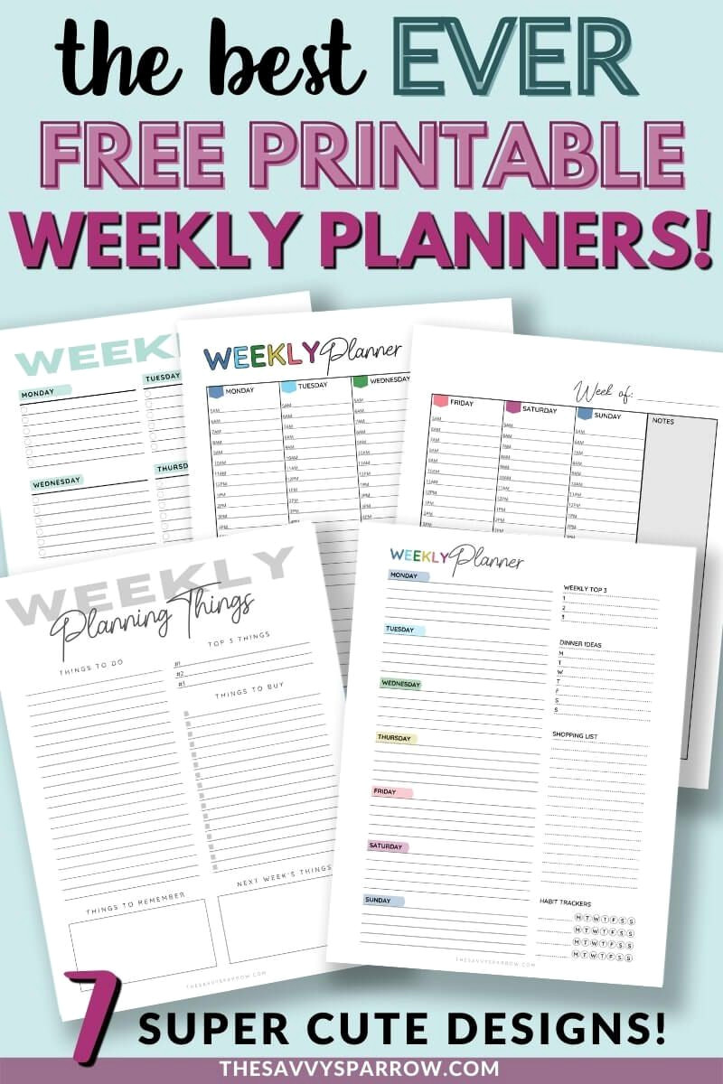 Download 7 Adorable Free Planners Now