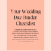 Wedding Day Done Right: Essential Planner Checklist