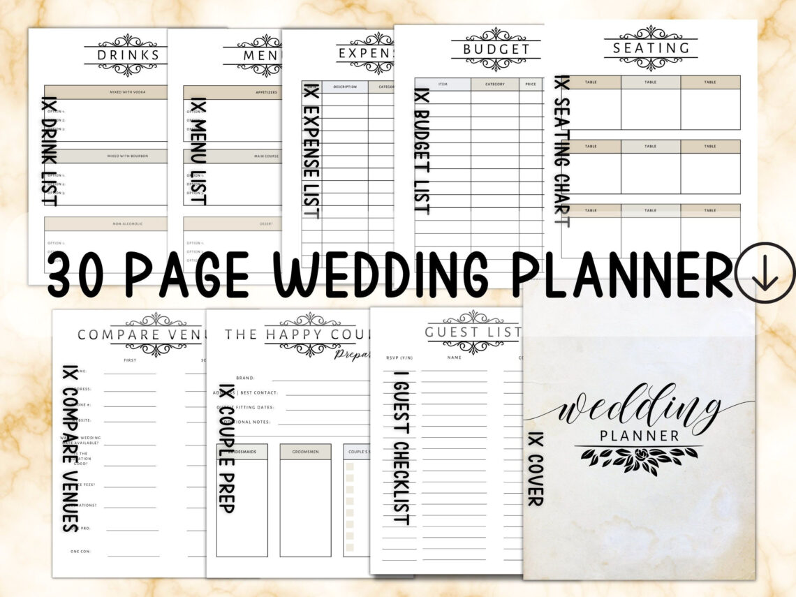 Plan Your Dream Wedding with Ease: Printable Bundle