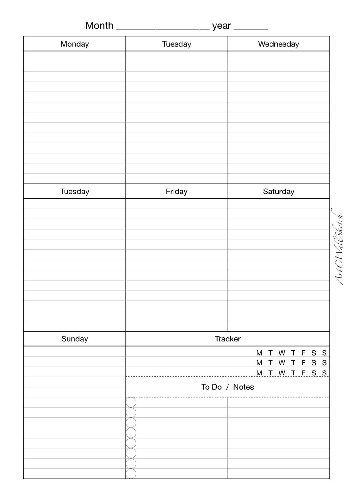 Get Your Life Organized: A5 Undated Printable Planner