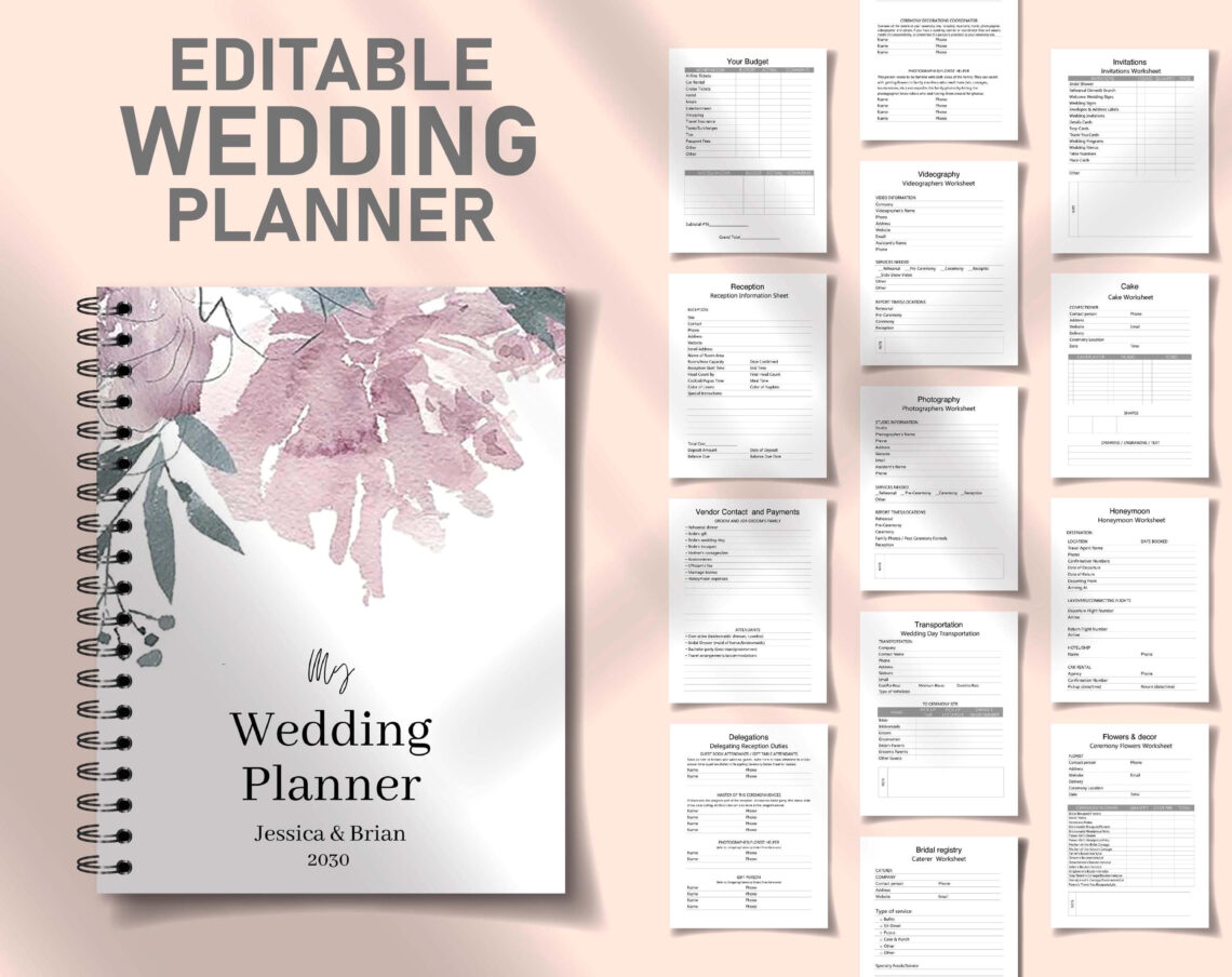 Wedding Planner Printable Checklist for Brides