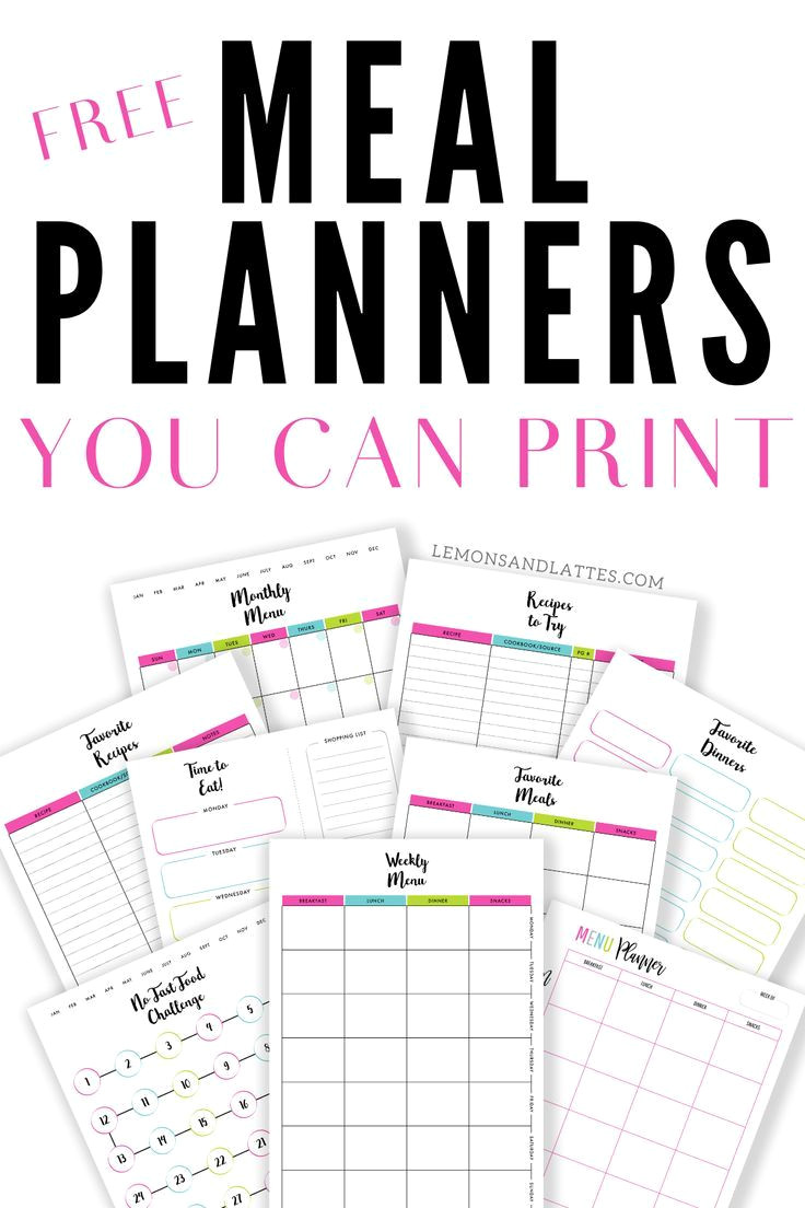 Printable Meal Planners Free at Home