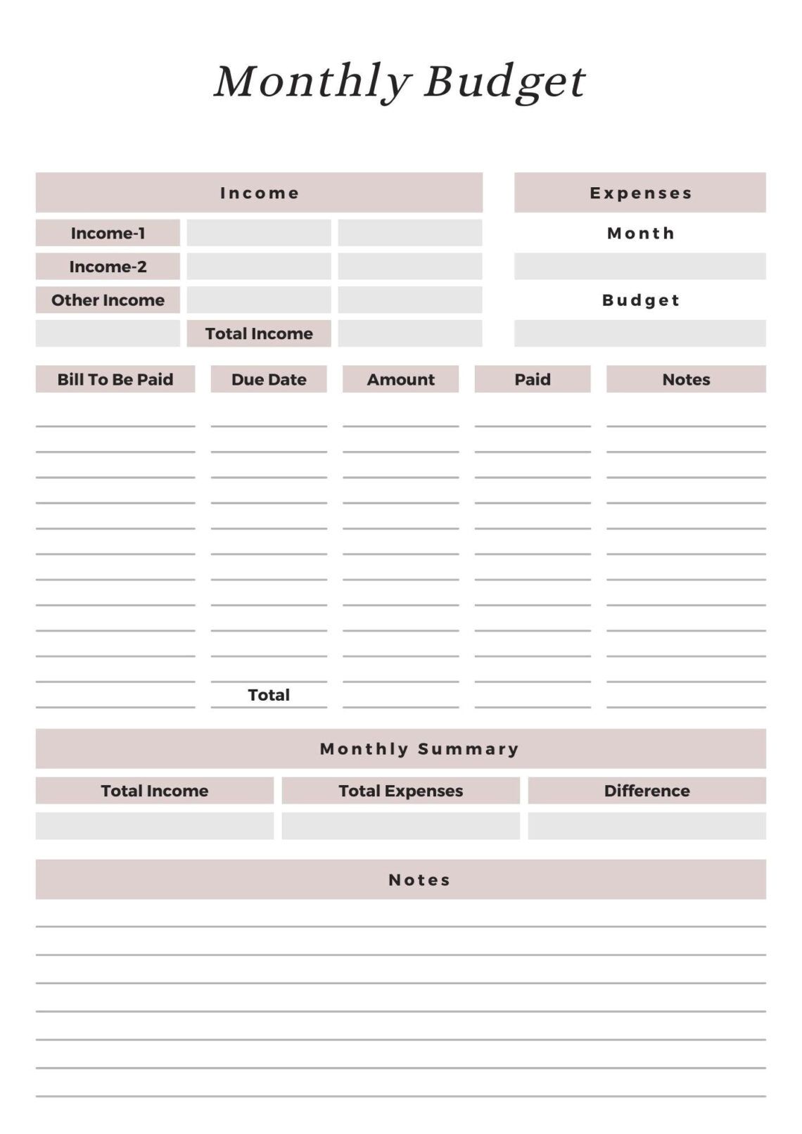 Get Instant Control of Your Finances | FREE Monthly Budget Planner